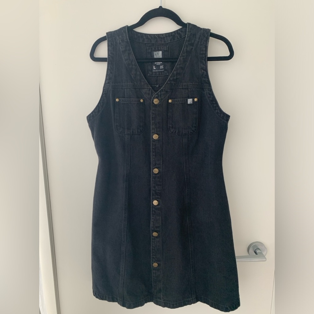 Afends black denim dress